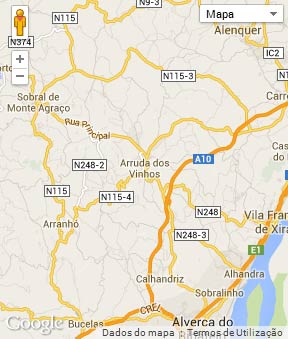 Mapa do município de Arruda dos Vinhos