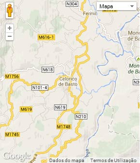 Mapa do município de Celorico de Basto