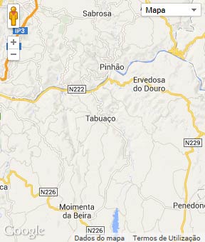 Mapa do município de Tabuaço